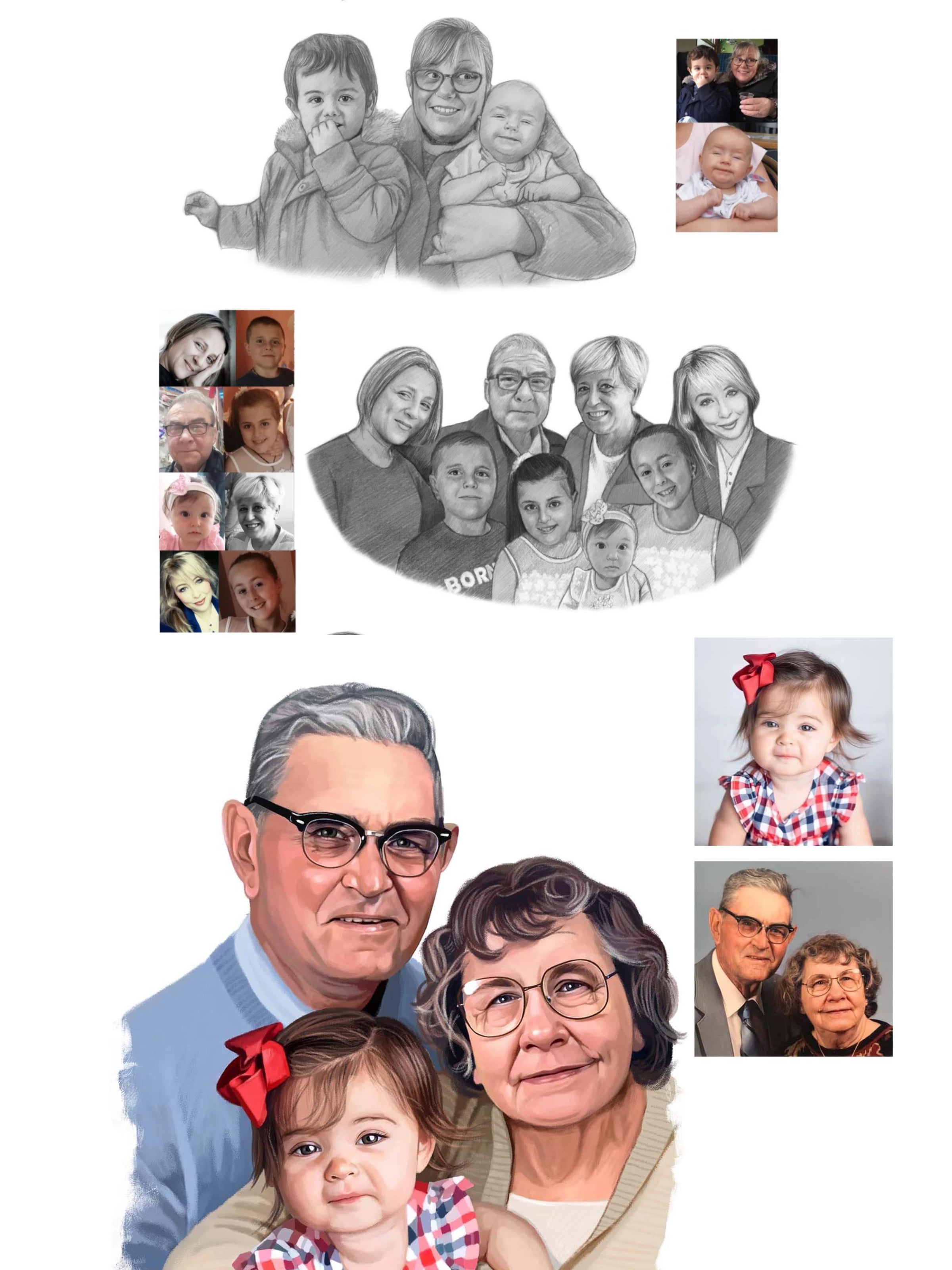 Portrait zeichnen nach Fotovorlage mit Bleistift oder Farbe